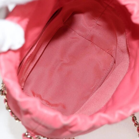 CHANEL Chain Shoulder Bag Lamb Skin Pink Gold CC Auth 126608M - Picture 10 of 15